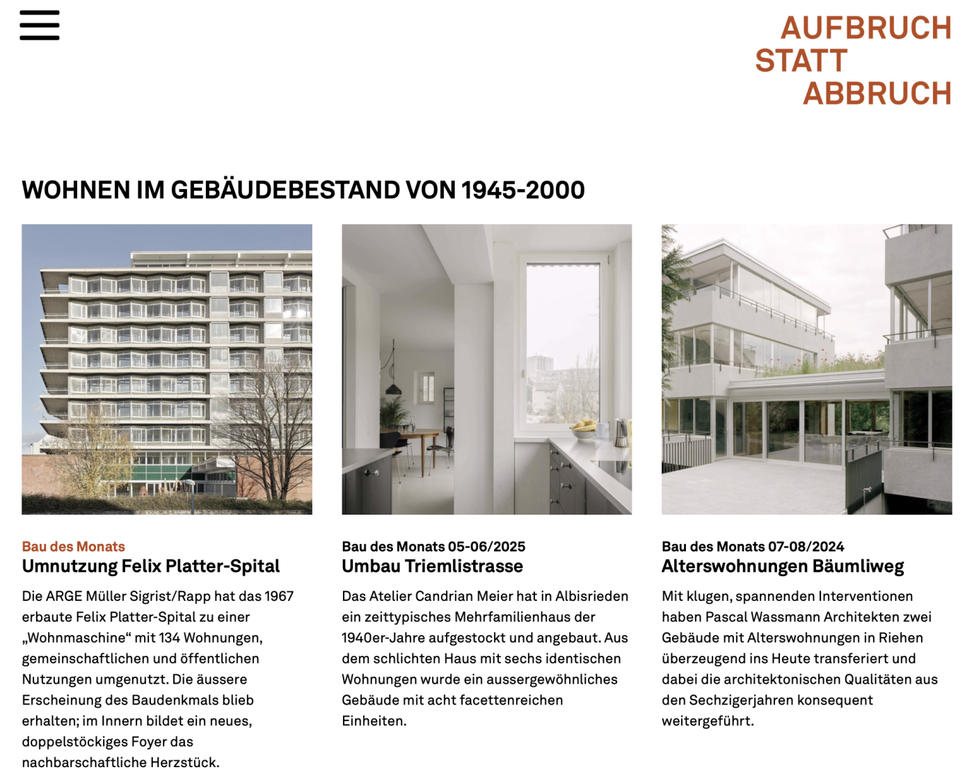 Aufbruch statt Abbruch