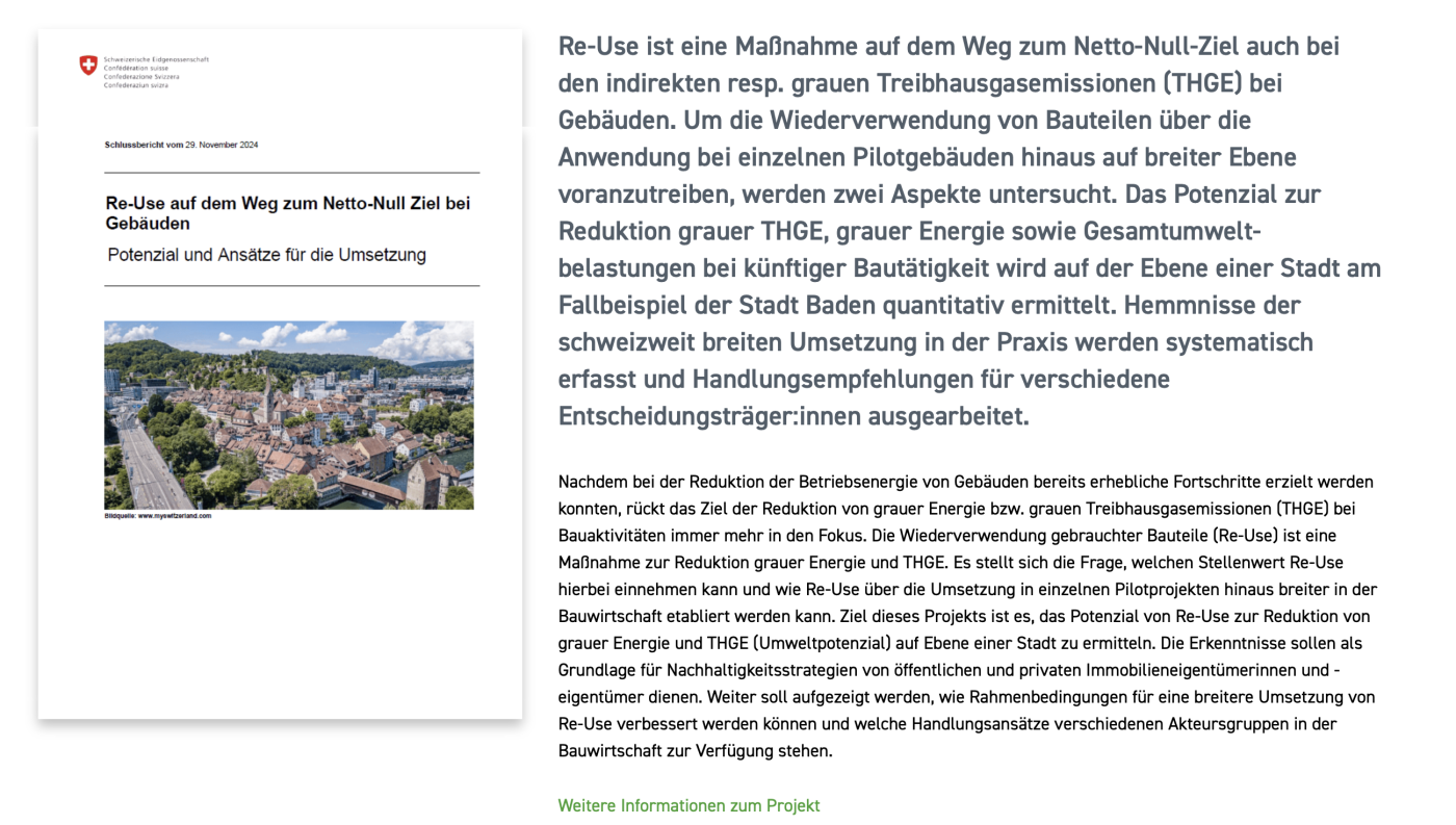 Re-Use auf dem Weg zum Netto-Null Ziel bei Gebäuden